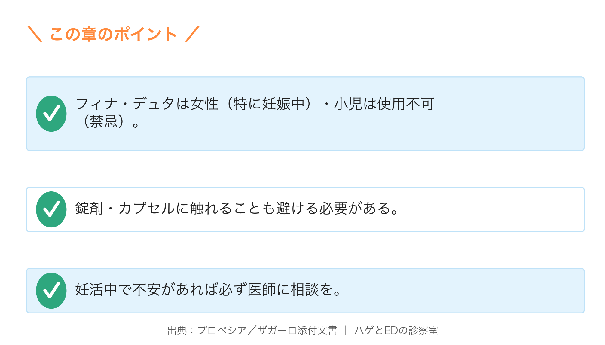 女性・妊娠中の方への禁忌の要点